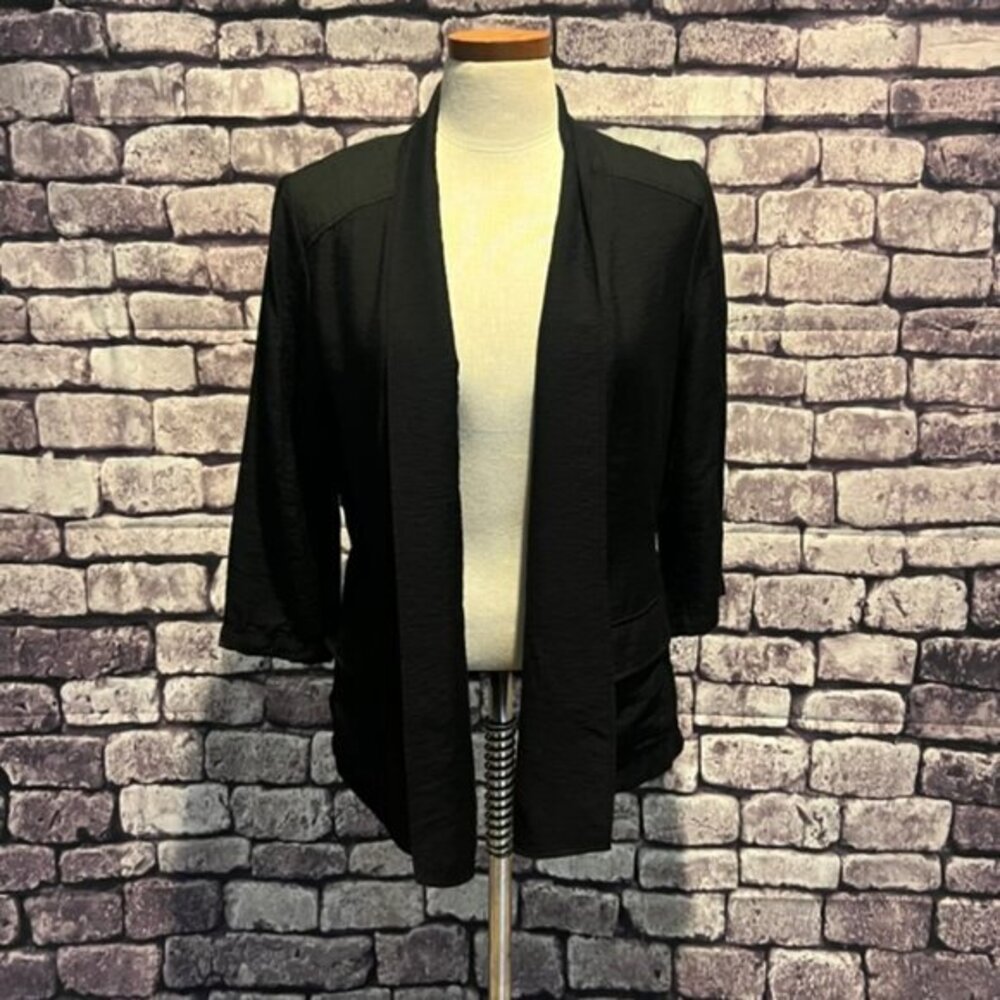 Chico's Black No Close 3/4 Sleeves Jacket Size Small